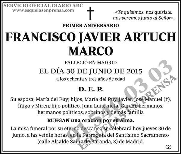 Francisco Javier Artuch Marco